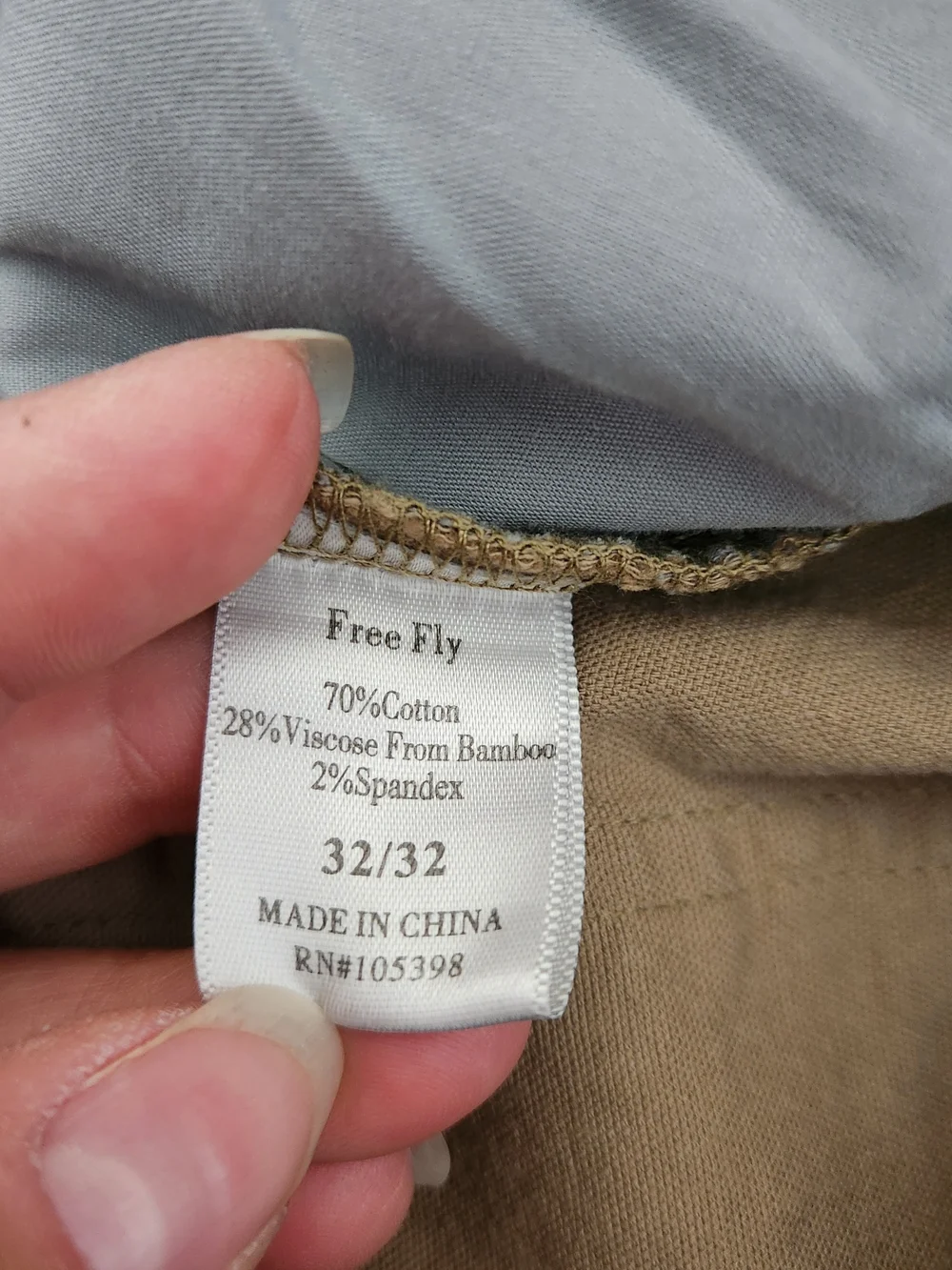 Free Fly Stretch Canvas 5-Pocket Pant Men's 32x32 Brown UPF 50 Fishing Casual